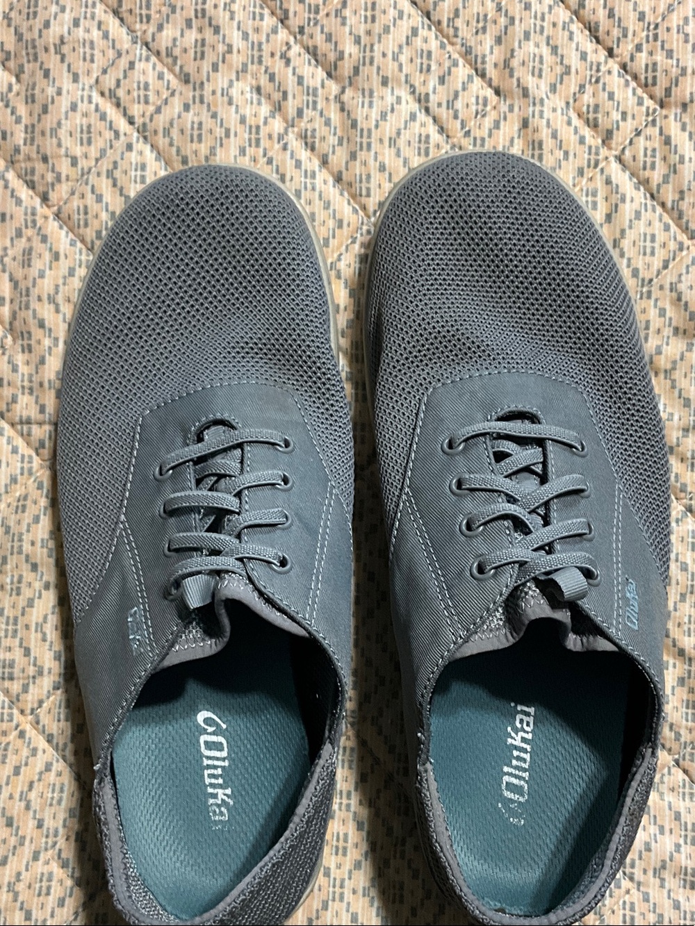 OluKai Men's Slate Gray Lace-Up Oxfords